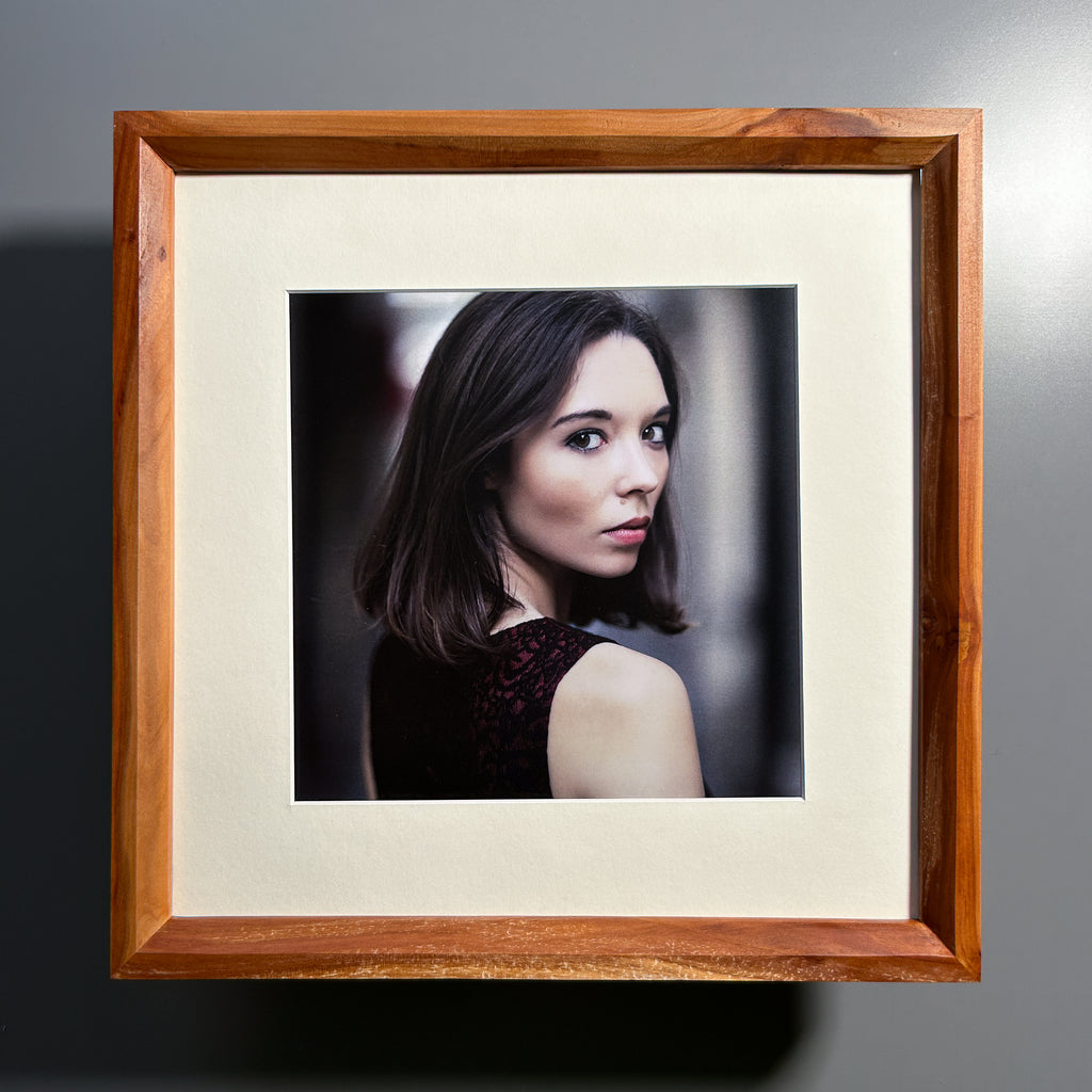 Handmade picture frame showcasing exotic Pear wood craftsmanship in Europe 12x12 inches