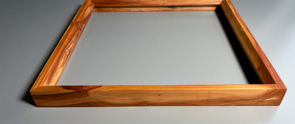 Handmade picture frame showcasing exotic Pear wood craftsmanship in Europe 12x12 inches