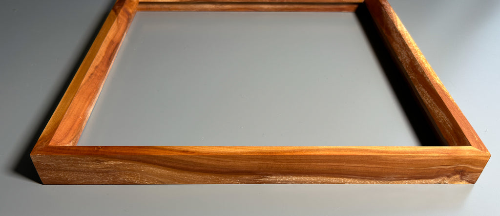 Handmade picture frame showcasing exotic Pear wood craftsmanship in Europe 12x12 inches