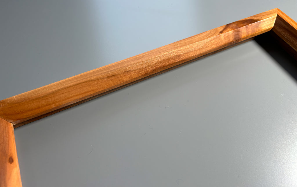 Handmade picture frame showcasing exotic Pear wood craftsmanship in Europe 12x12 inches