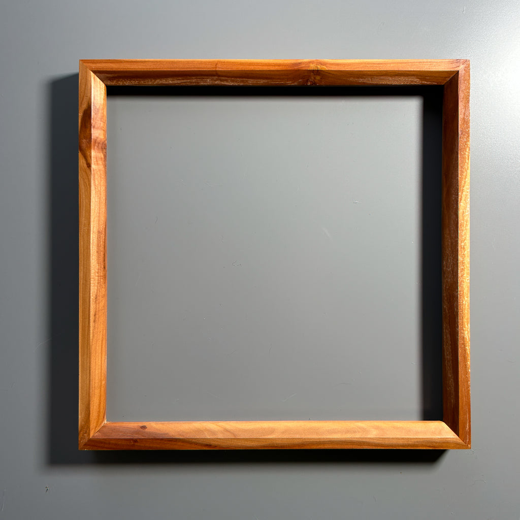 Handmade picture frame showcasing exotic Pear wood craftsmanship in Europe 12x12 inches