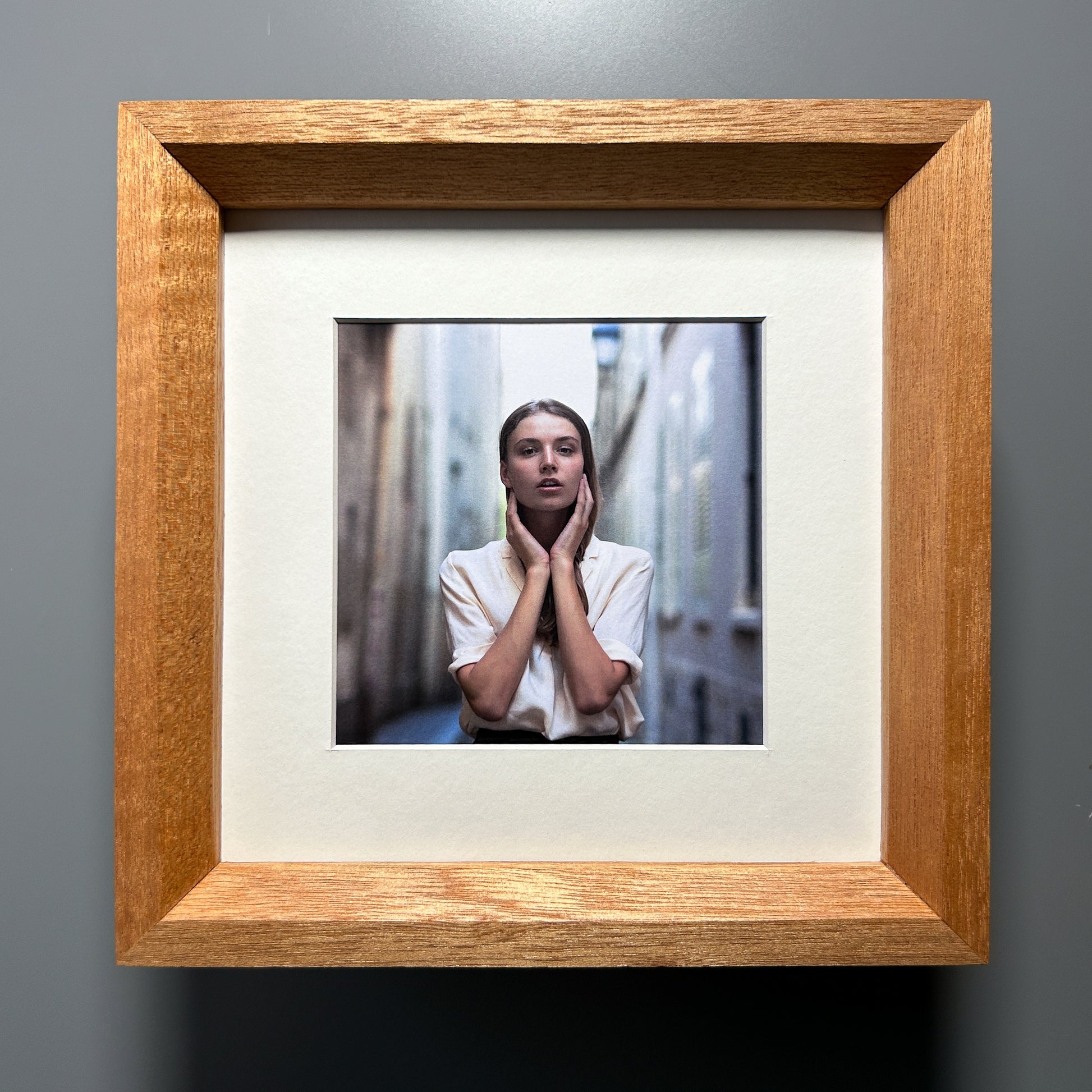 Heirloom quality exotic birdseye maple wood picture frame made in Europe 8x8 inches