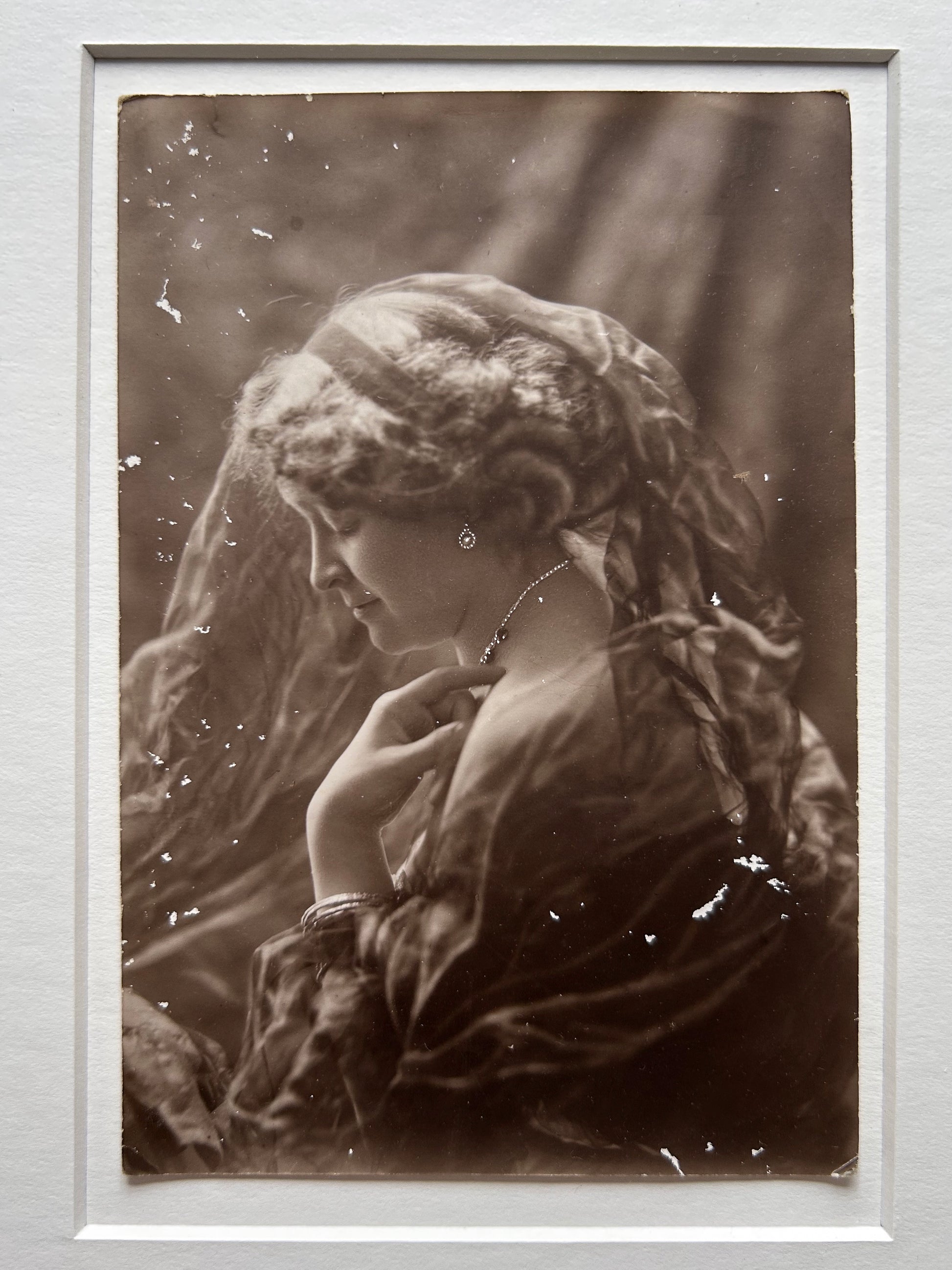 Julia Margaret - 1910's original black and white photograph in Handmade Merbau wood frame