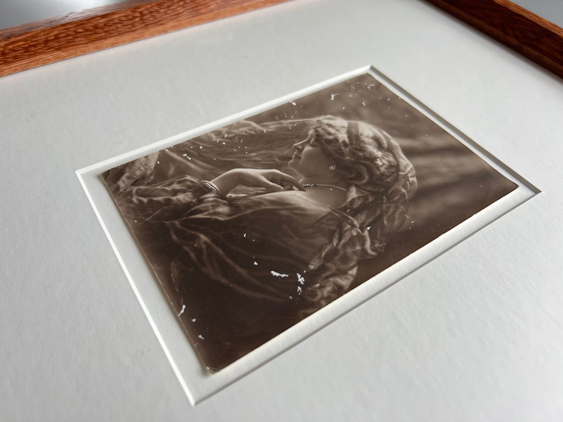 Julia Margaret - 1910's original black and white photograph in Handmade Merbau wood frame