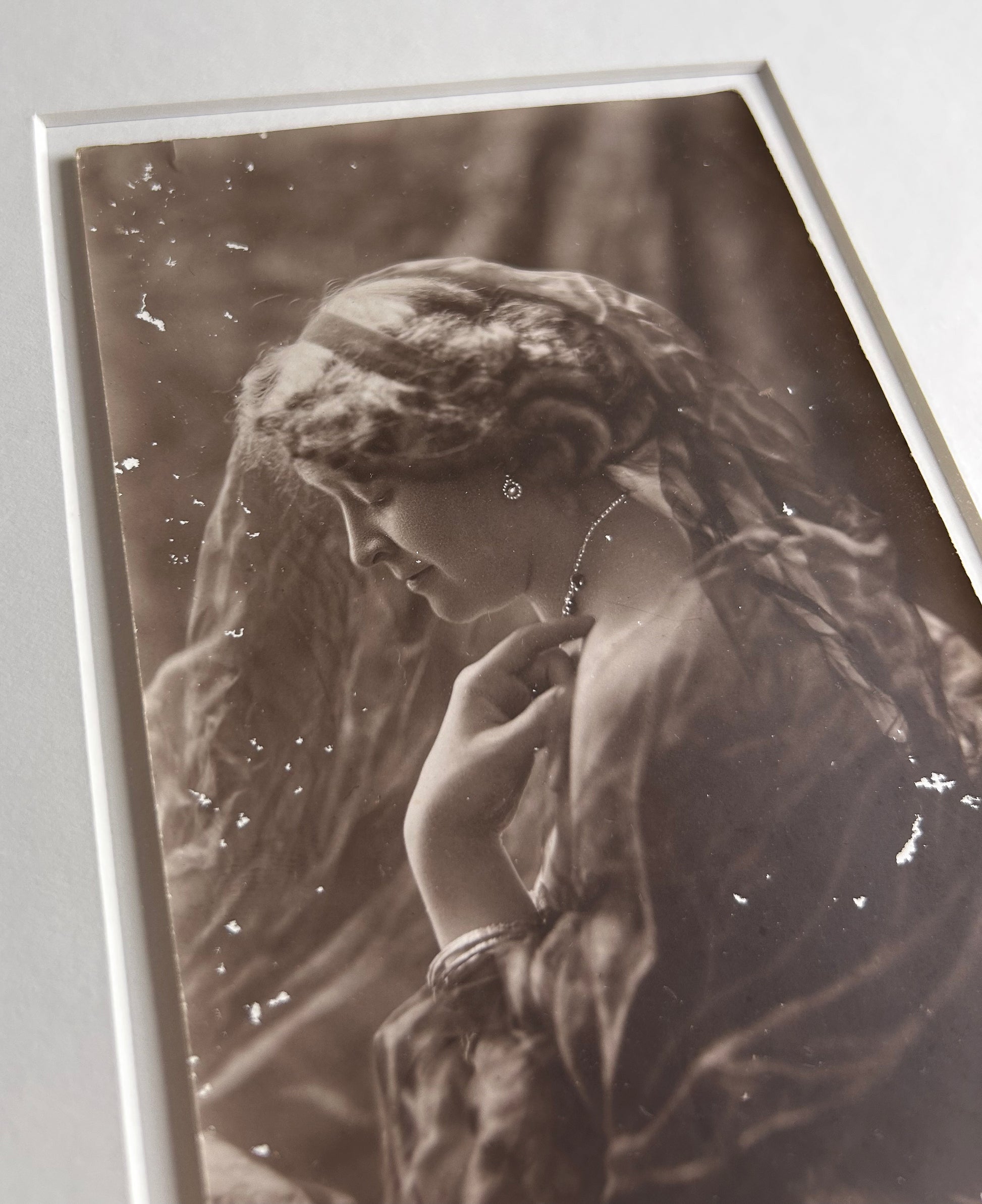 Julia Margaret - 1910's original black and white photograph in Handmade Merbau wood frame