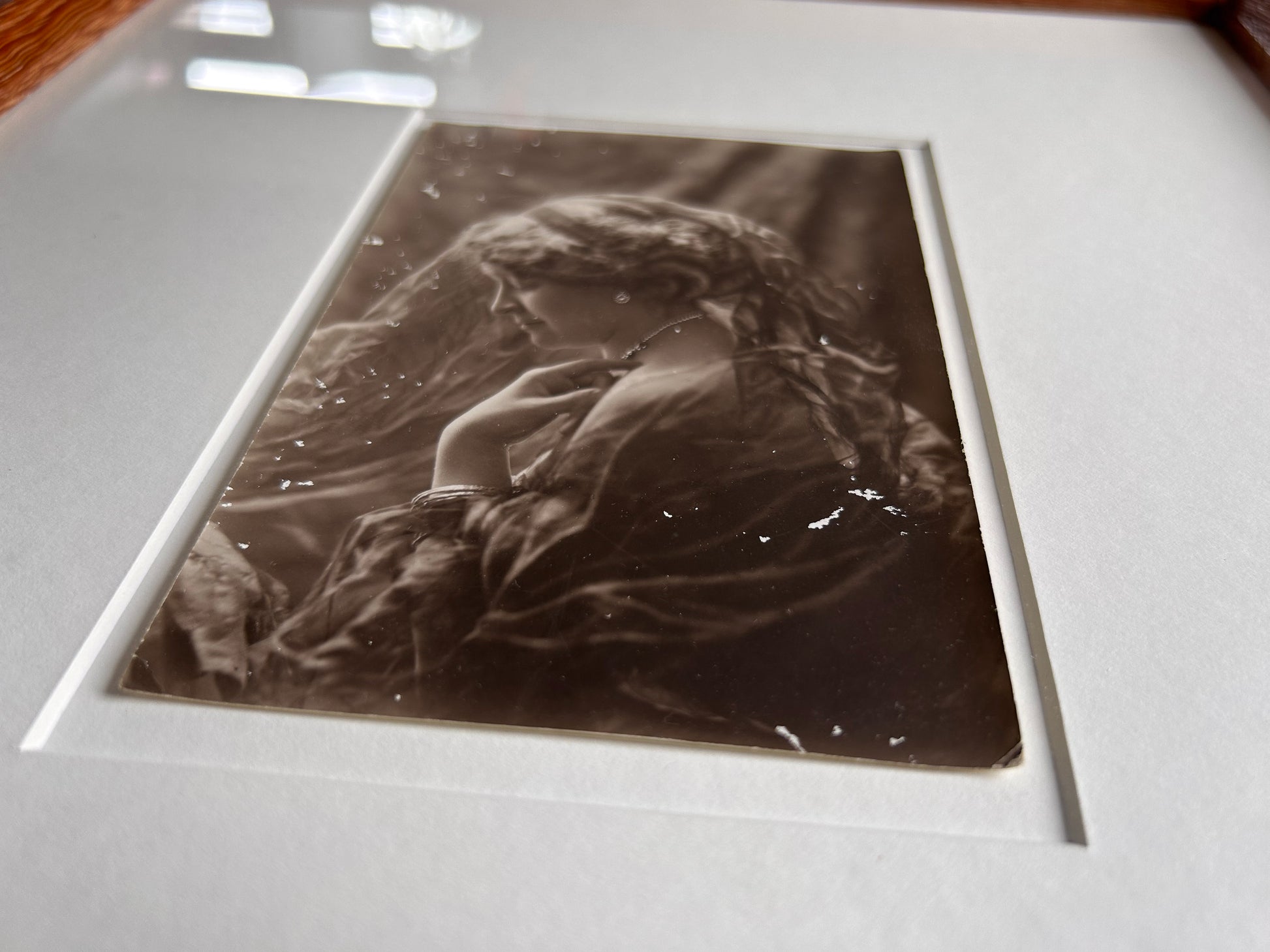 Julia Margaret - 1910's original black and white photograph in Handmade Merbau wood frame