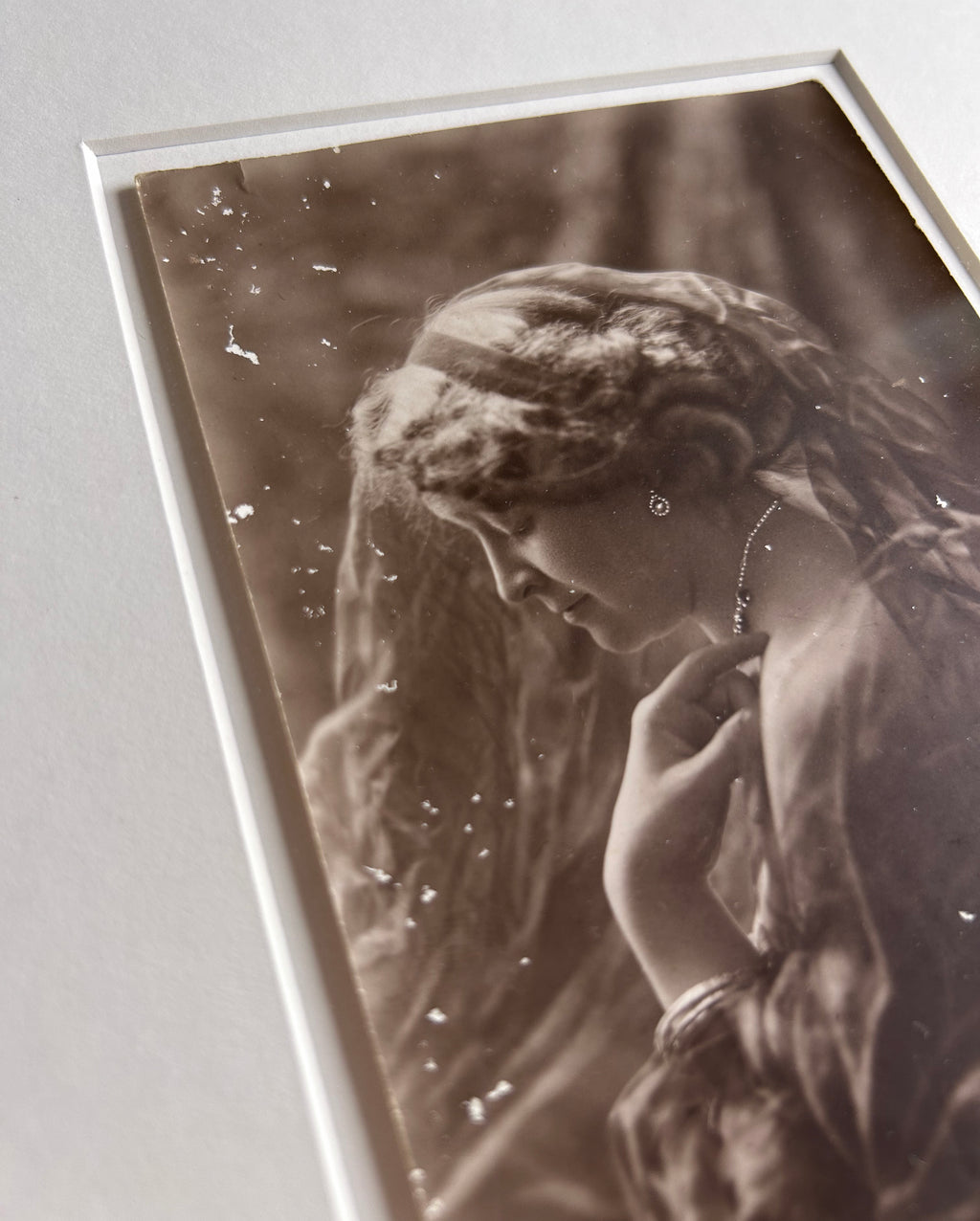 Julia Margaret - 1910's original black and white photograph in Handmade Merbau wood frame