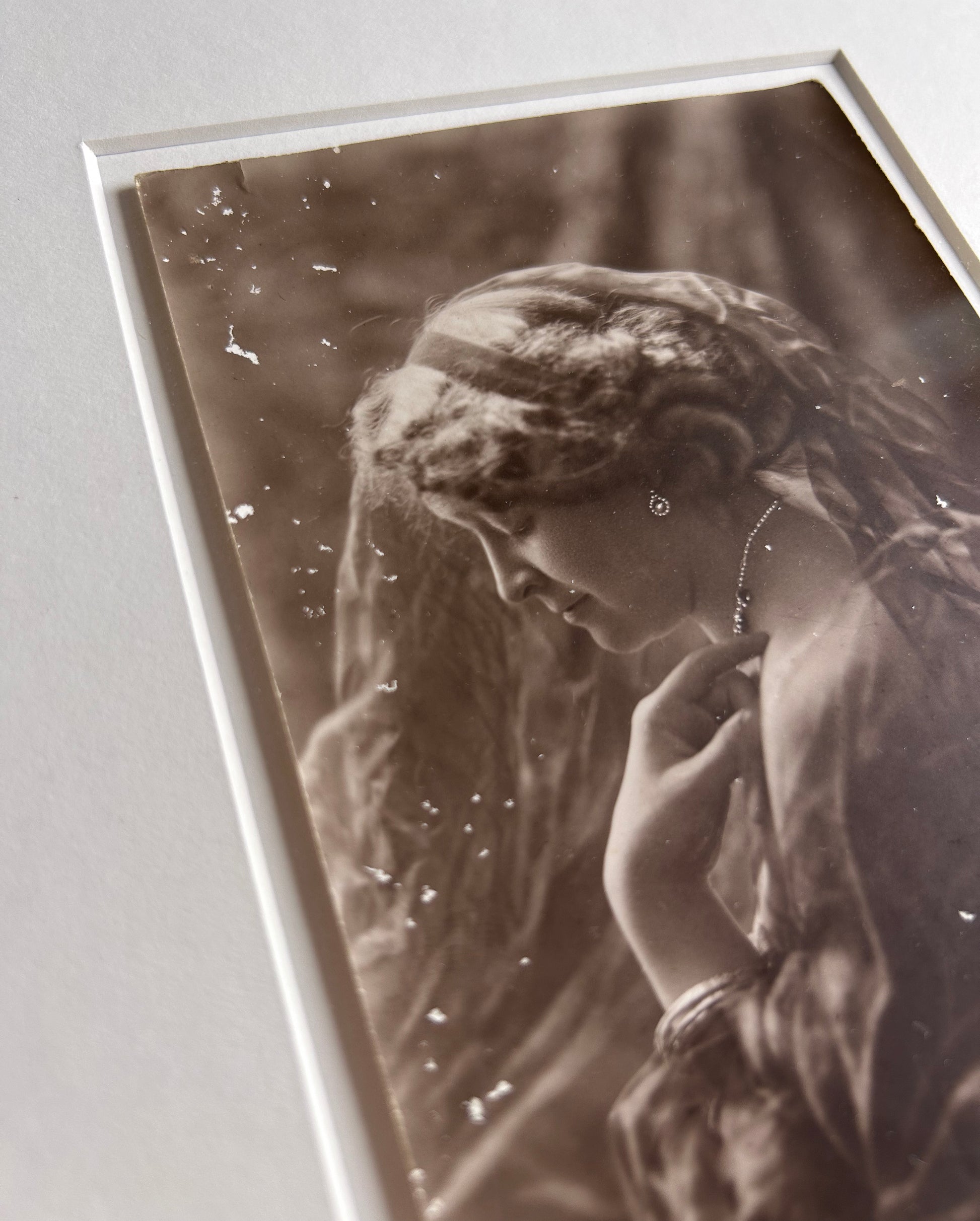 Julia Margaret - 1910's original black and white photograph in Handmade Merbau wood frame