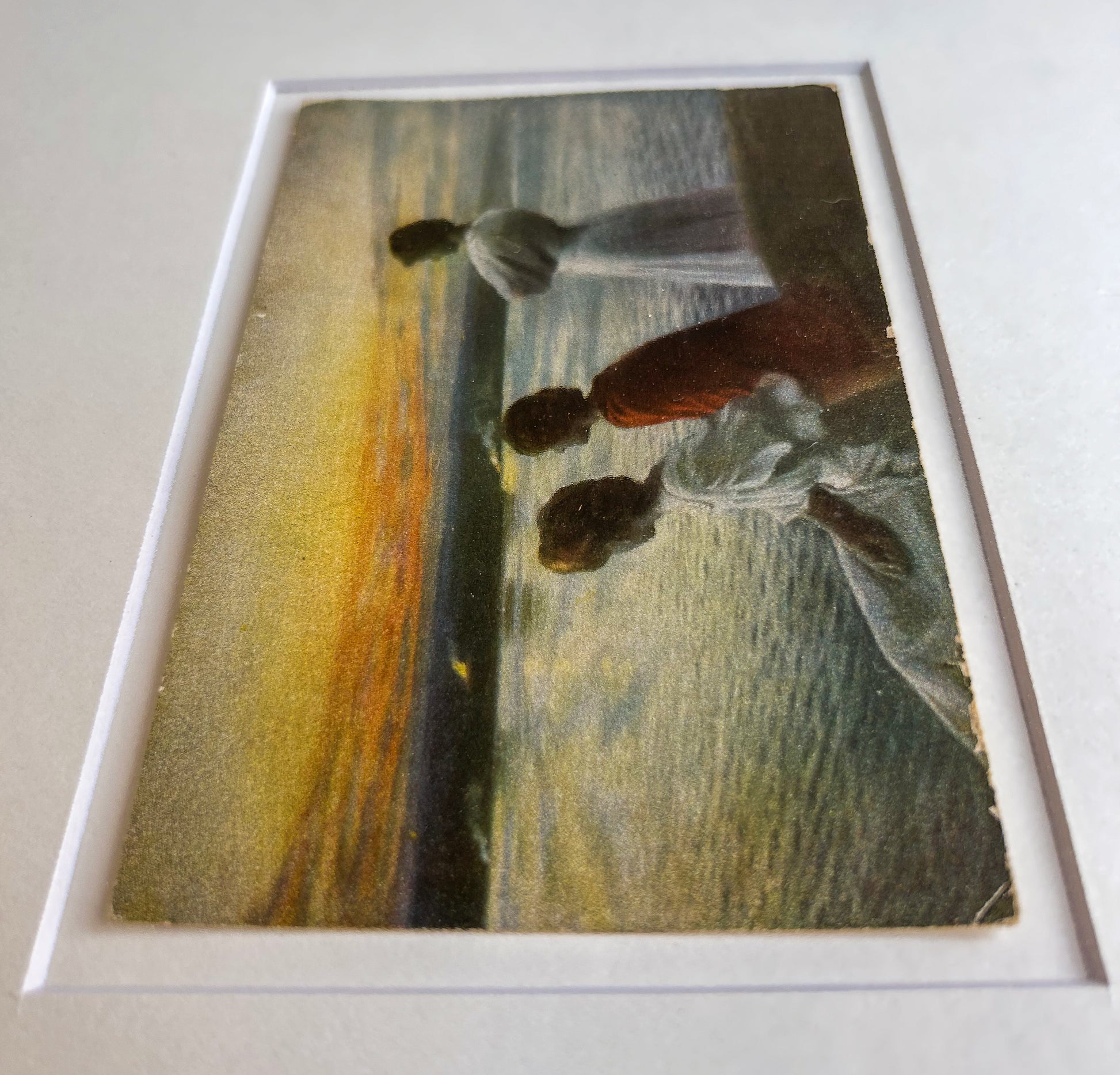 Midsummer's Eve - Unique custom framed vintage photographic postcard of Harald Slott-Møller's painting at Munkebjerg, Denmark