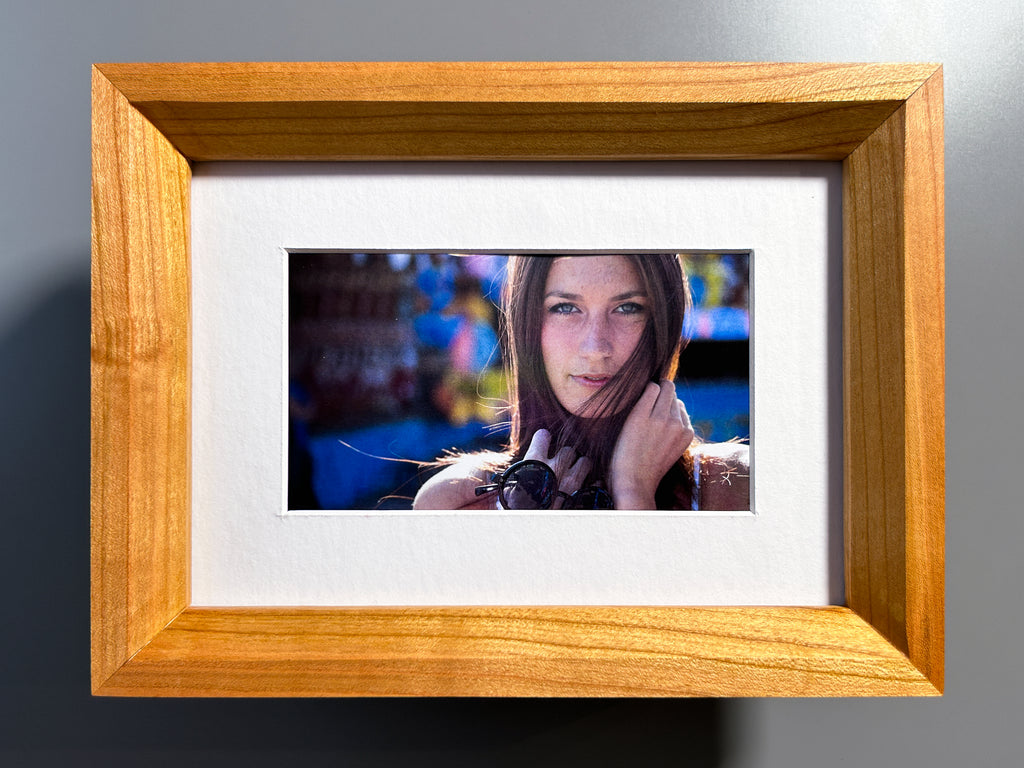 One of a kind picture frame carved from exotic maple wood in Europe 5x7 inches