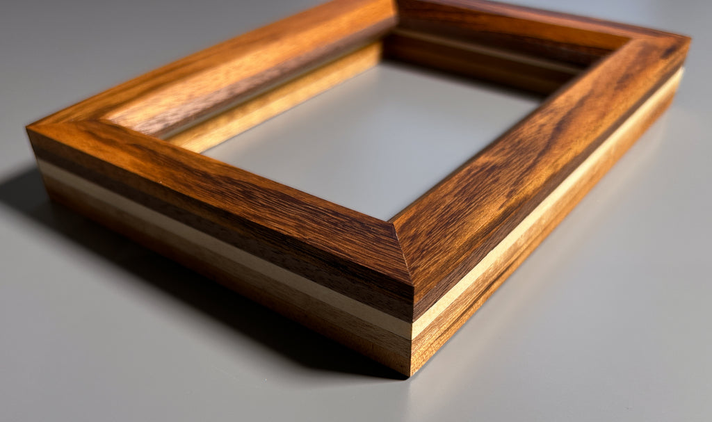 Sustainable exotic wood picture frame handmade in Europe 4x6 inches