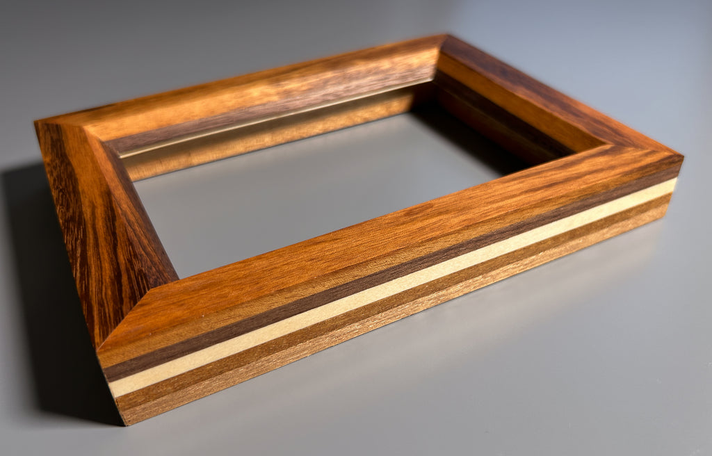 Sustainable exotic wood picture frame handmade in Europe 4x6 inches