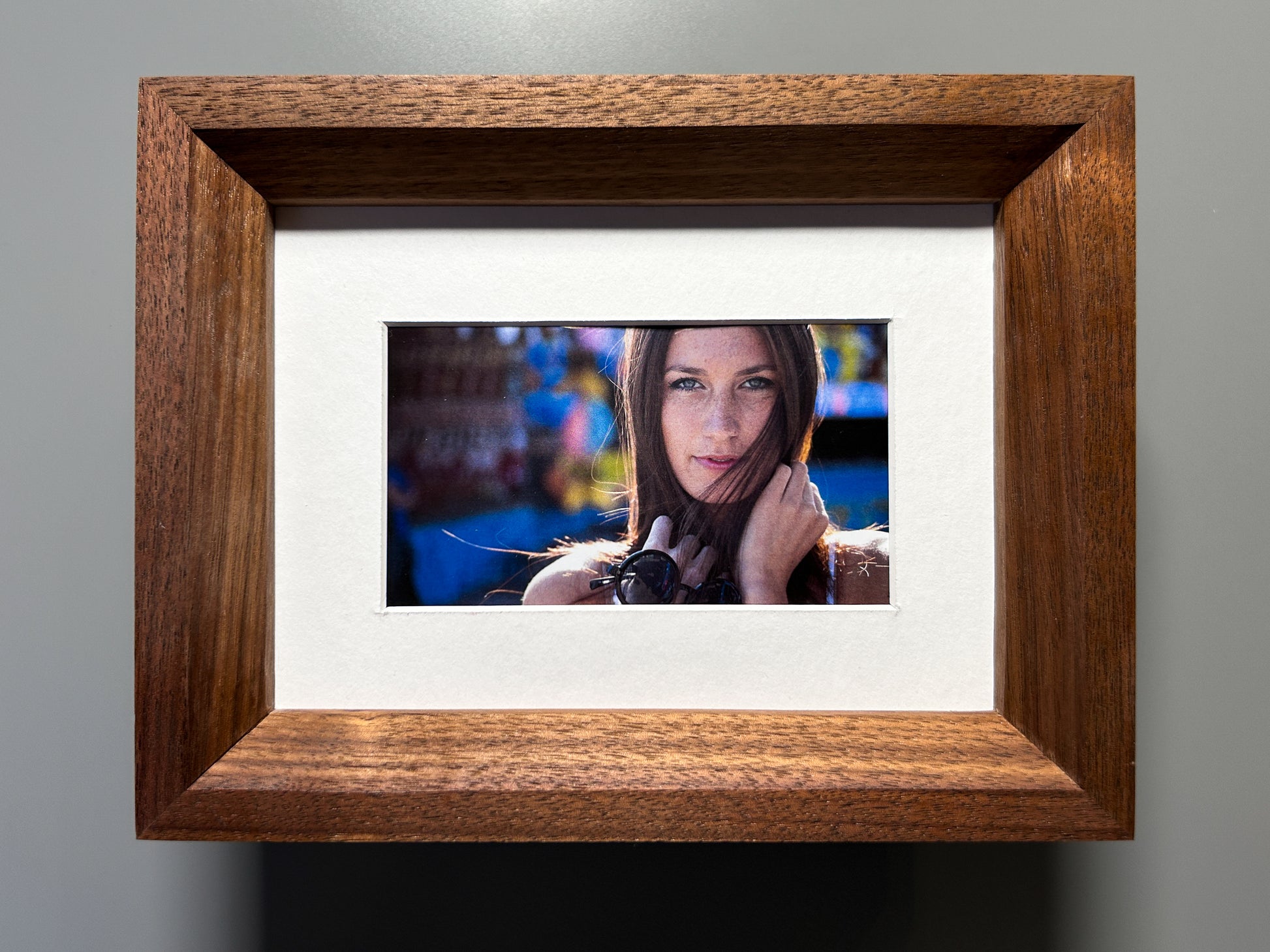 Wood Picture Frame Walnut Handmade 5x7 inches
