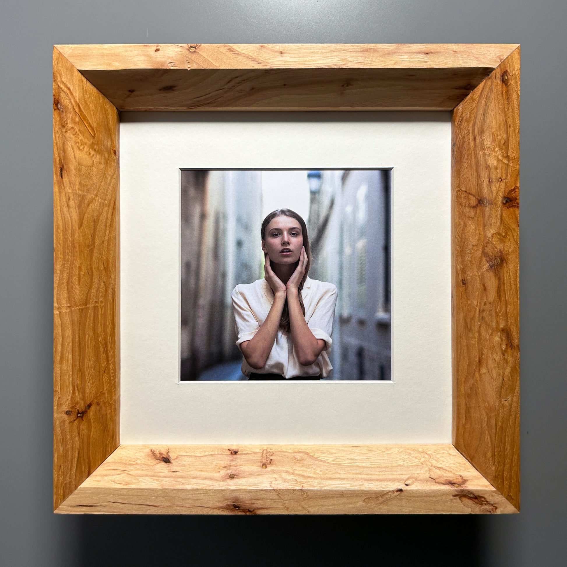 custom picture frame made in Europe Spalted maple 10x10 inches