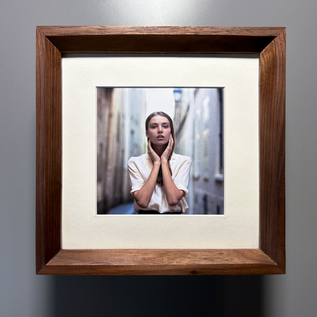 natural wood grain picture frame walnut 10x10 inches