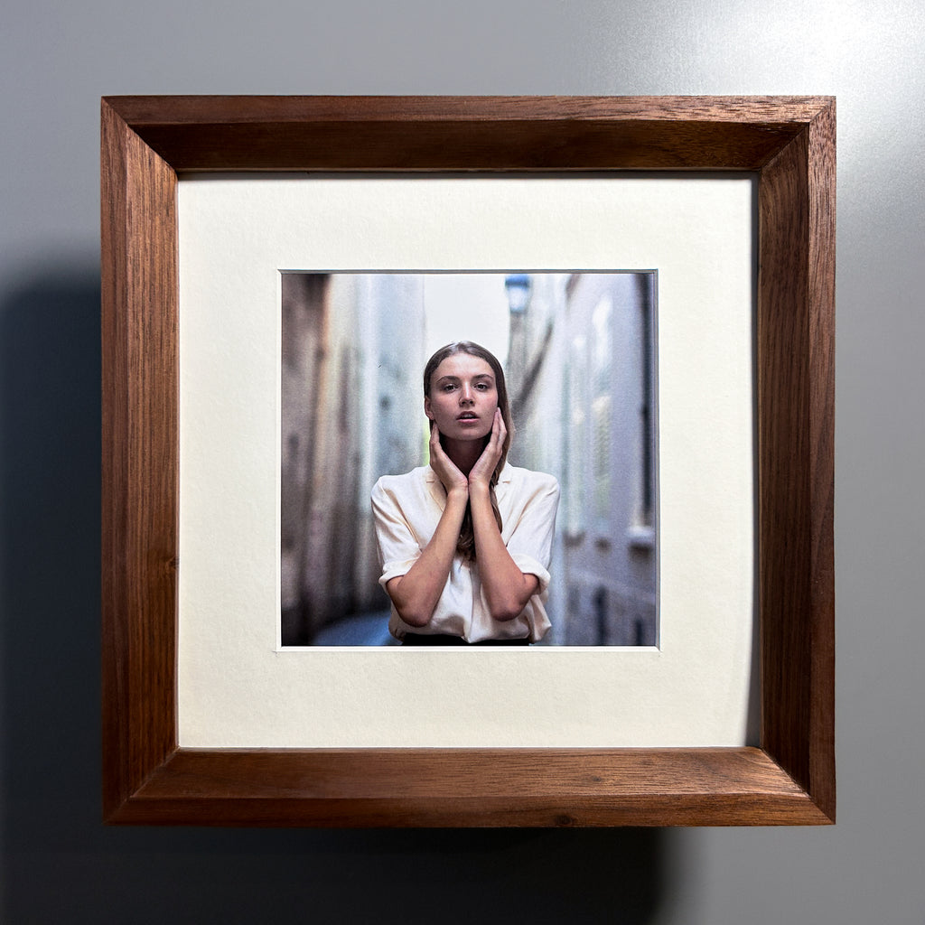 natural wood grain picture frame walnut 10x10 inches