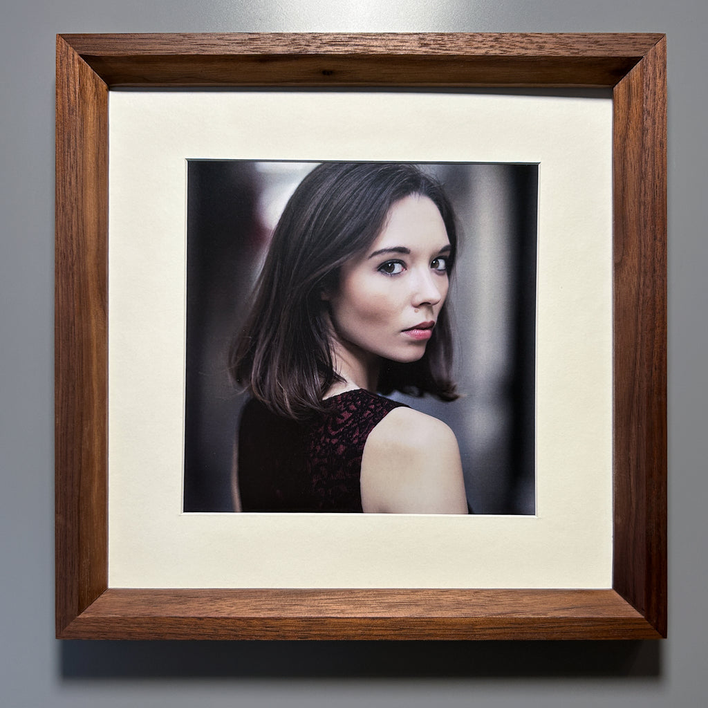 solid wood frame handcrafted by artist walnut 12x12 inches