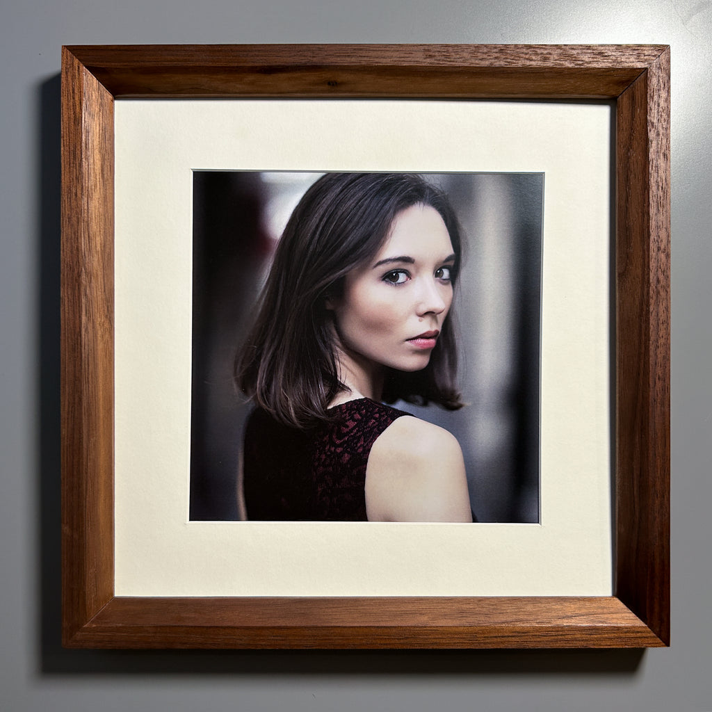 solid wood frame handcrafted by artist walnut 12x12 inches