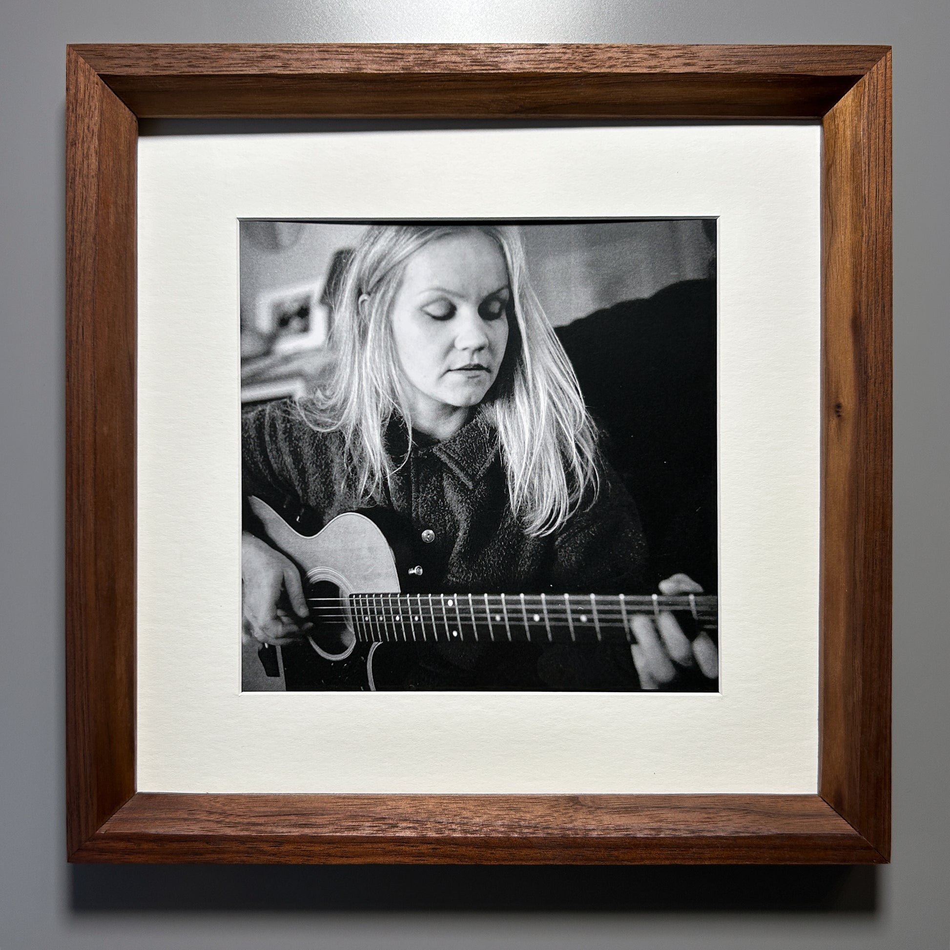 solid wood frame handcrafted by artist walnut 12x12 inches