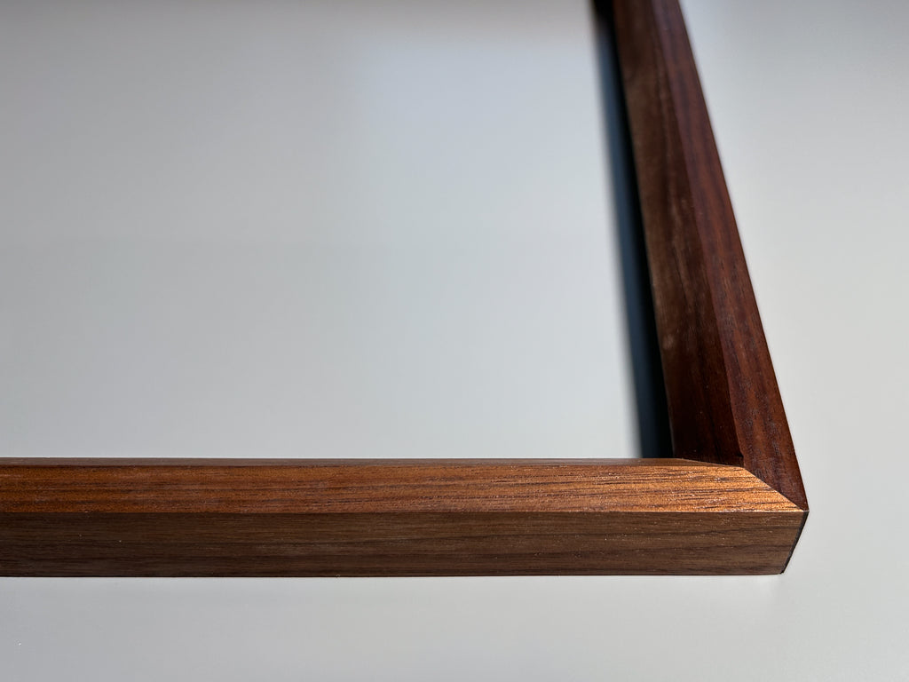 solid wood frame handcrafted by artist walnut 12x12 inches