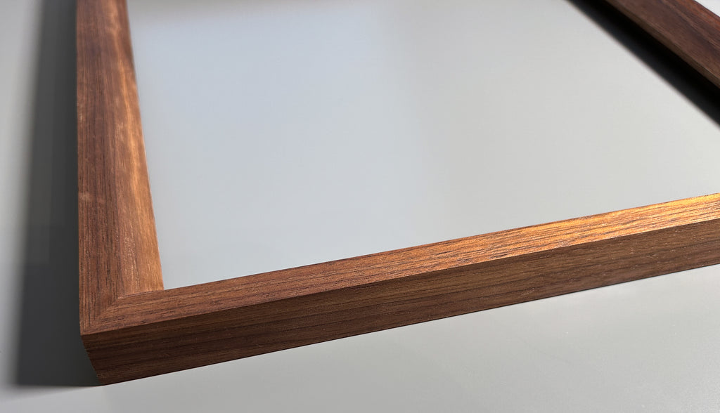 solid wood frame handcrafted by artist walnut 12x12 inches