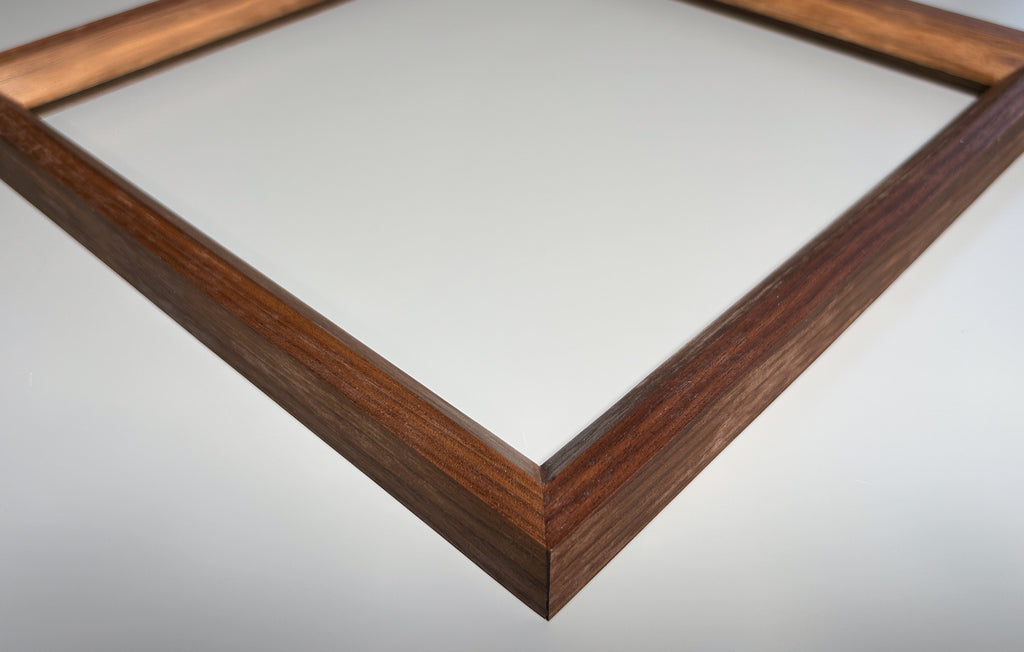 solid wood frame handcrafted by artist walnut 12x12 inches