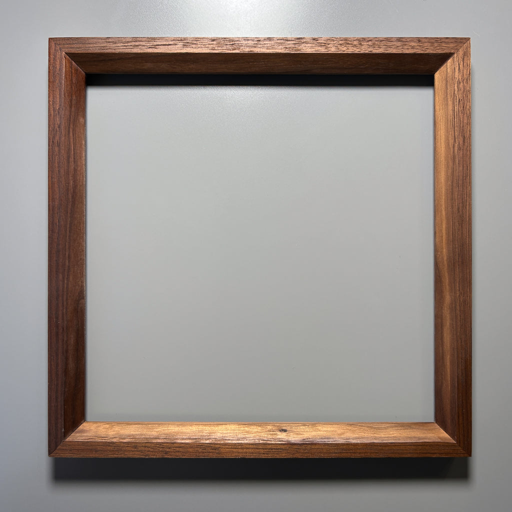 solid wood frame handcrafted by artist walnut 12x12 inches