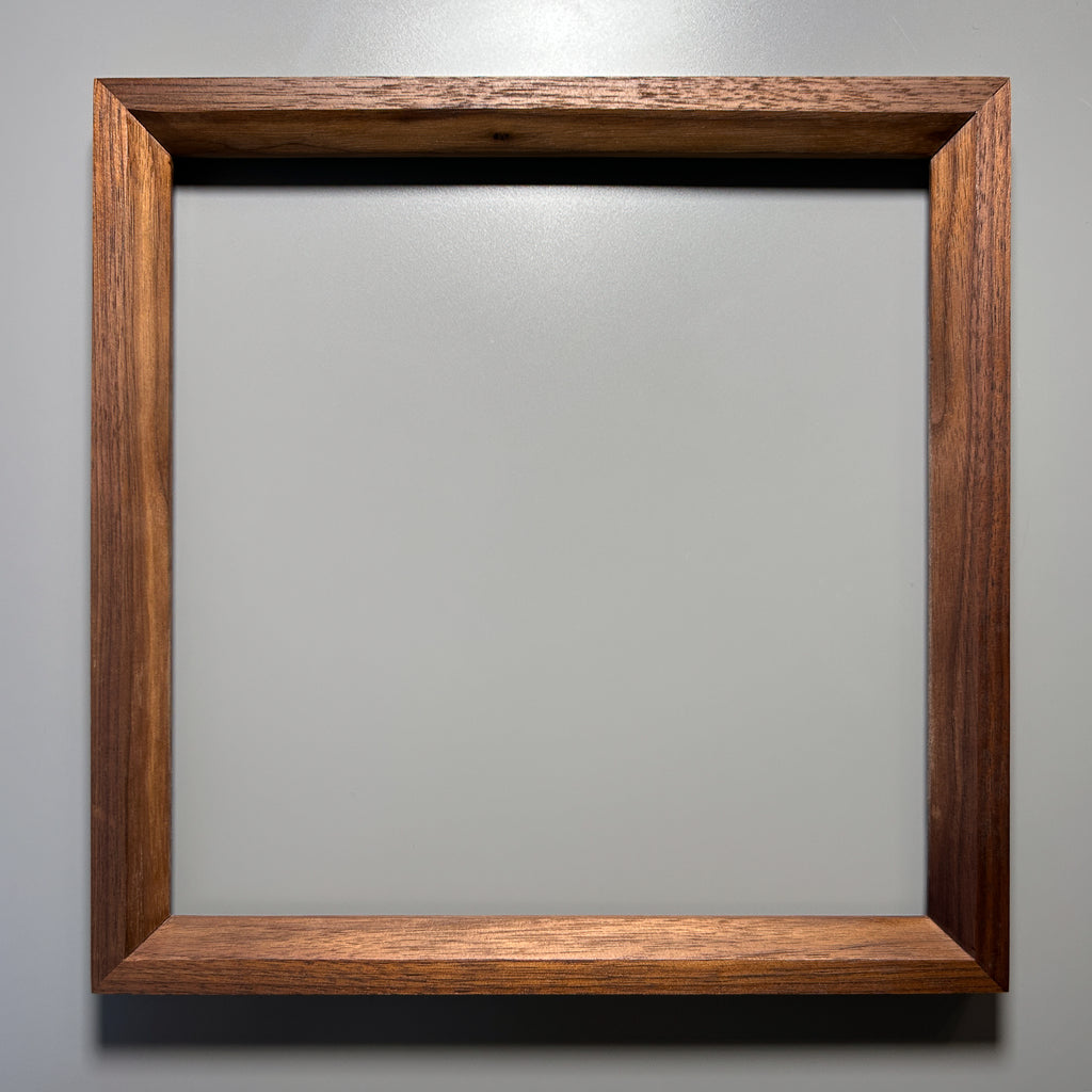 solid wood frame handcrafted by artist walnut 12x12 inches