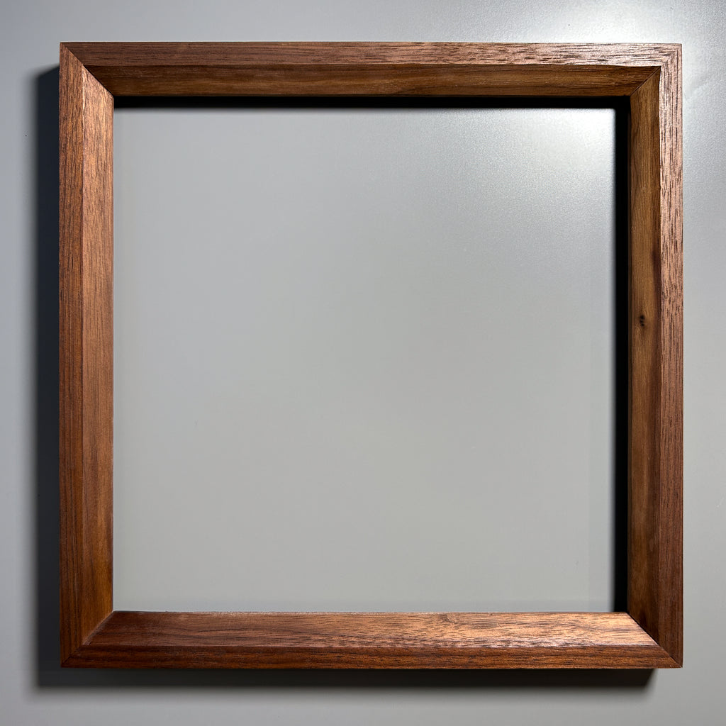 solid wood frame handcrafted by artist walnut 12x12 inches